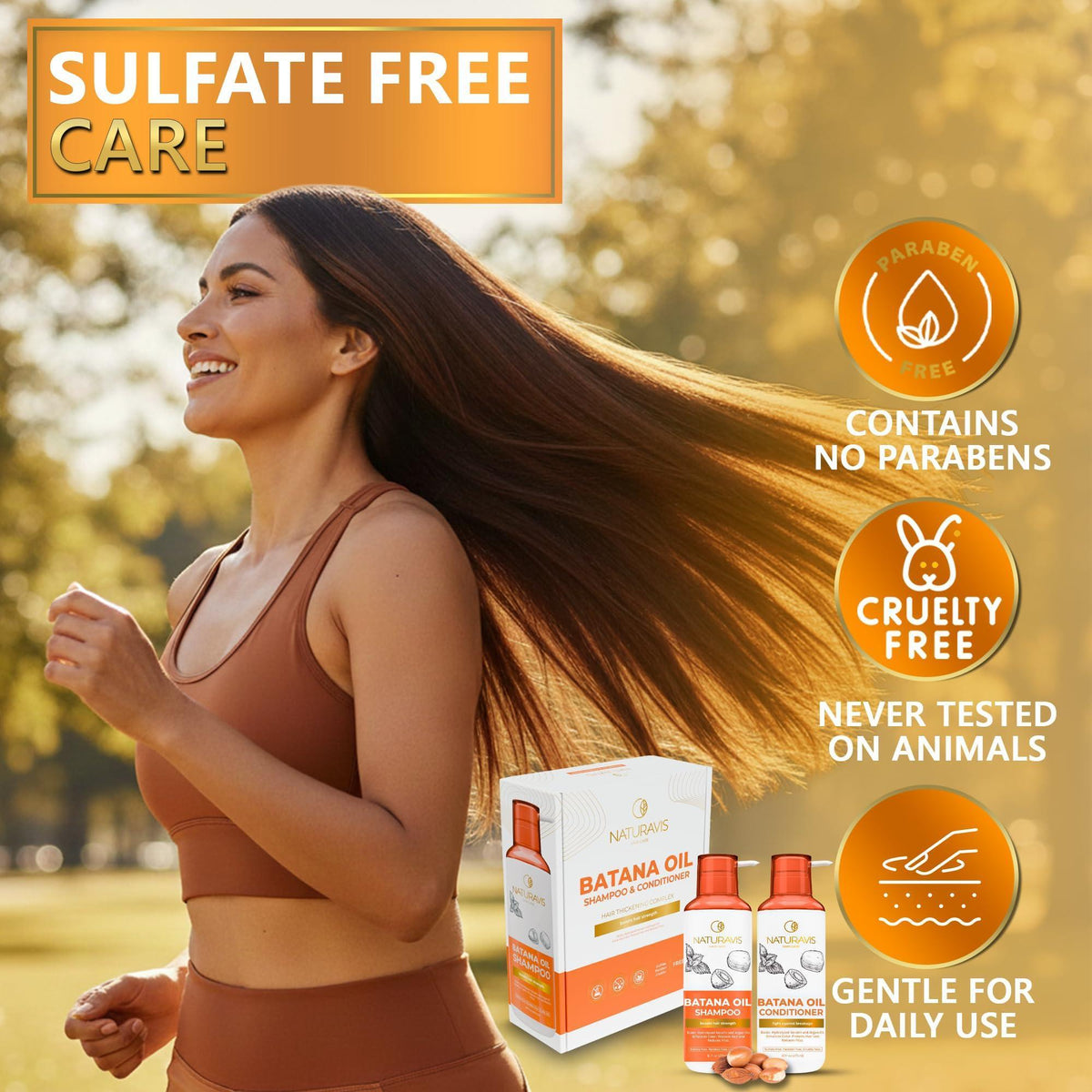 Batana Oil Shampoo and Conditioner Set 16 Fl Oz Set of 2 Sulfate Free Volumizing Formula for Fine Hair Thickening Salon Quality Paraben Free Blend for Thin Hair For Women and Men