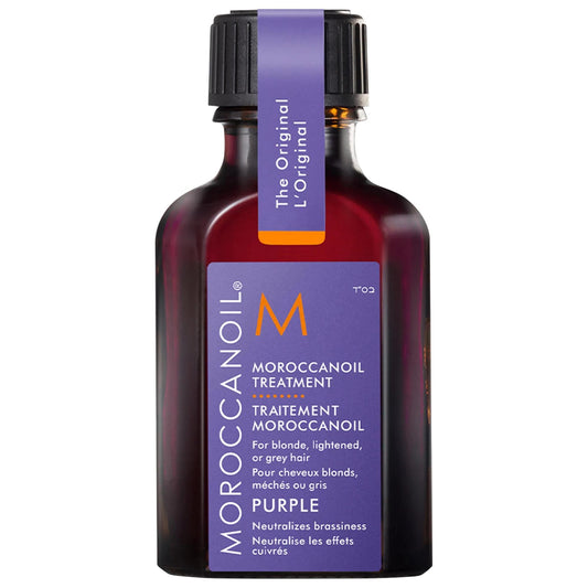 Aceite capilar morado Moroccanoil para cabello rubio: tratamiento en aceite que matiza, hidrata y reduce los tonos amarillentos