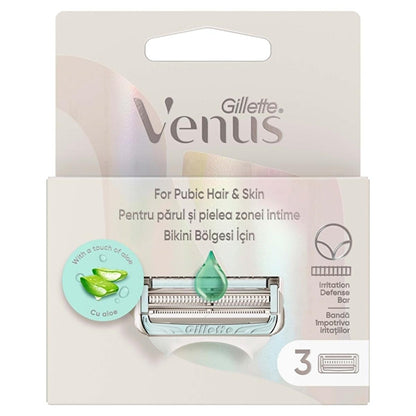 Cabezales de repuesto para rasuradora Gillette Venus Bikini: piel sensible, afeitado sin irritación para el cuidado femenino, recorte preciso de la línea del bikini