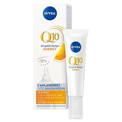 Nivea Q10 Energy Crema para el Contorno de Ojos con Vitamina C: Revitaliza, reafirma y reduce las ojeras - Antiarrugas, para piel sensible