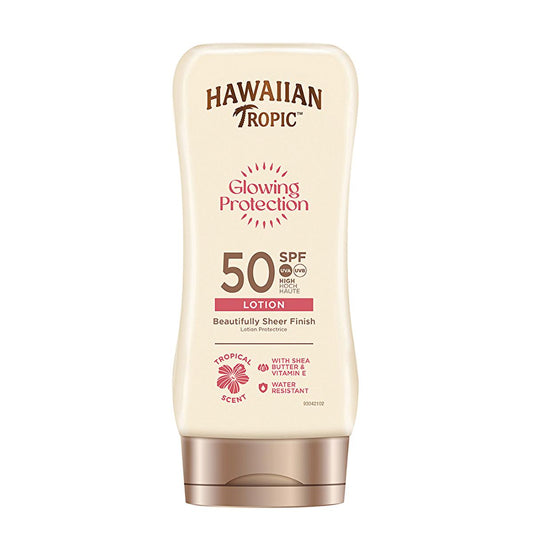 Hawaiian Tropic Glowing Protection SPF 50 Sunscreen Lotion - UVA/UVB, Vegan & Cruelty-Free, Moisturizing - 6.09 fl oz