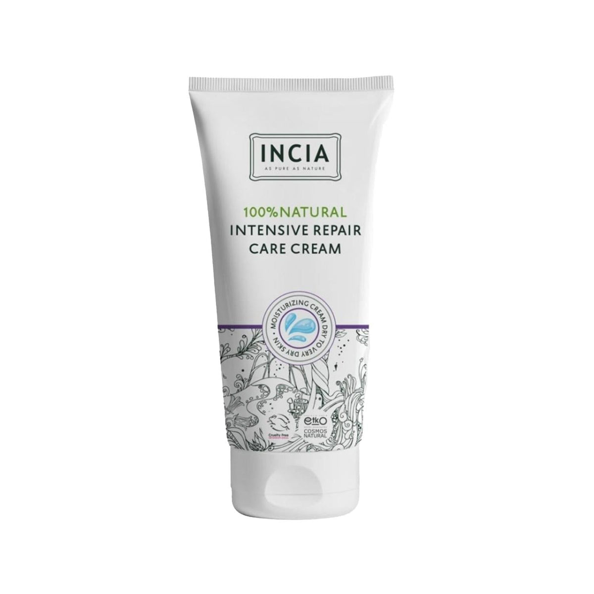 INCIA 100% Natural Repair Cream - Moisturizing & Organic Skincare Solution for Dry Skin