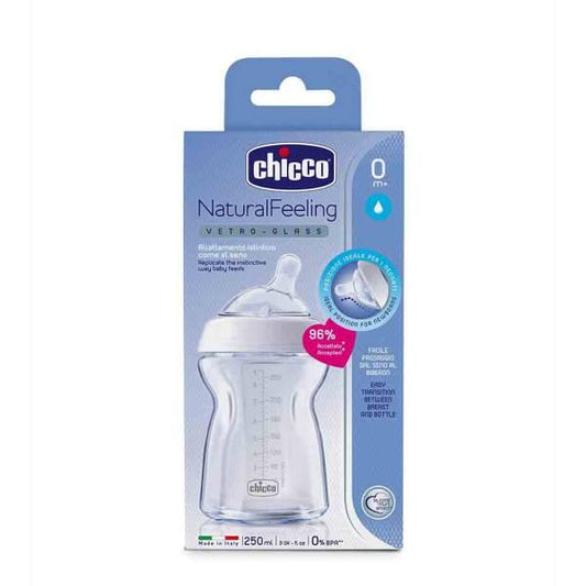 Biberon Chicco Natural Feeling 250 ml - Tétine inclinée pour nouveau-nés et nourrissons