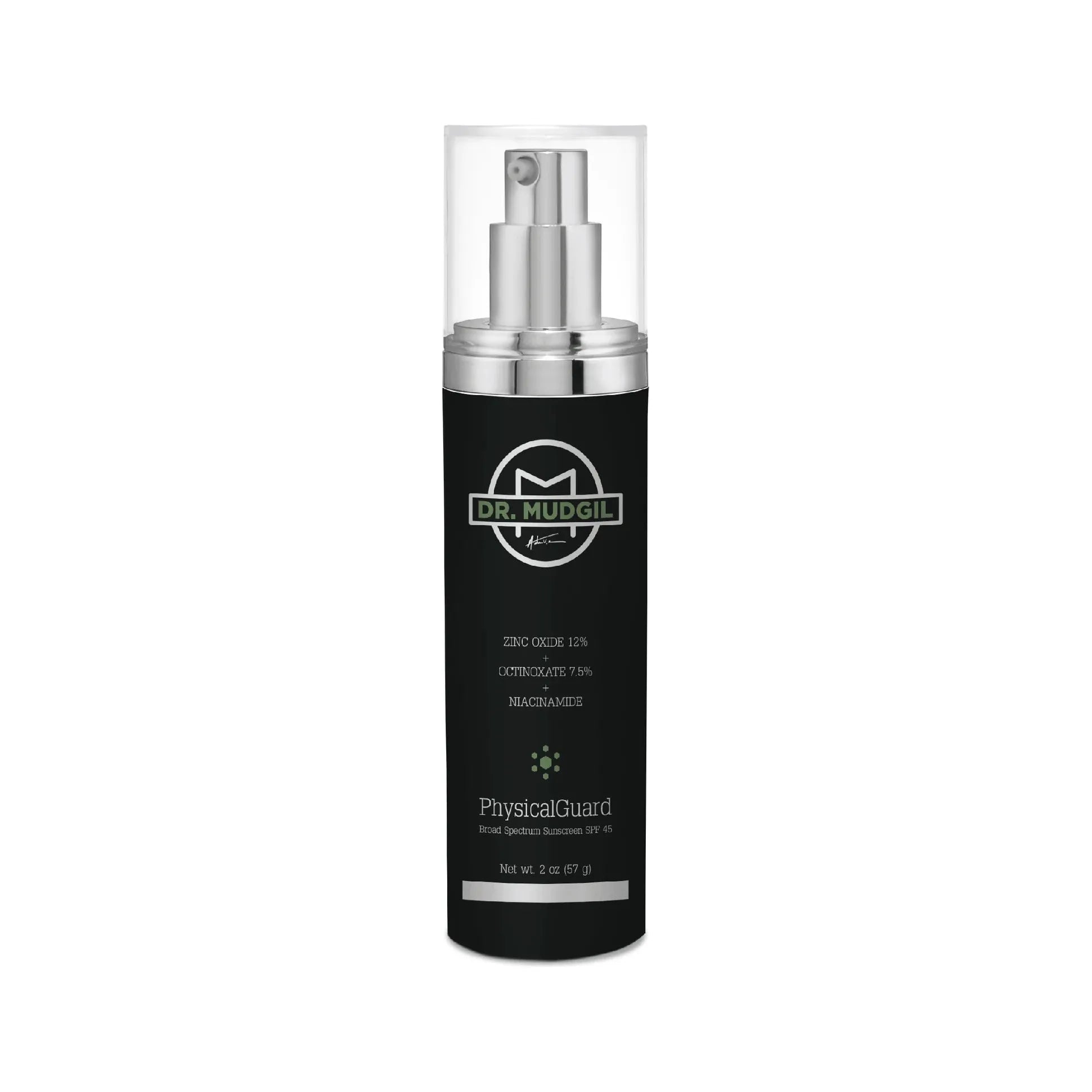 Wholly Kaw Dr. Mudgil PhysicalGuard with Zinc Oxide 12.0% Octinoxate 7.5% Medical Grade Dermatologist Approved SPF 45 SunScreen 57g Sunscreen Pasteur Pharmacy
