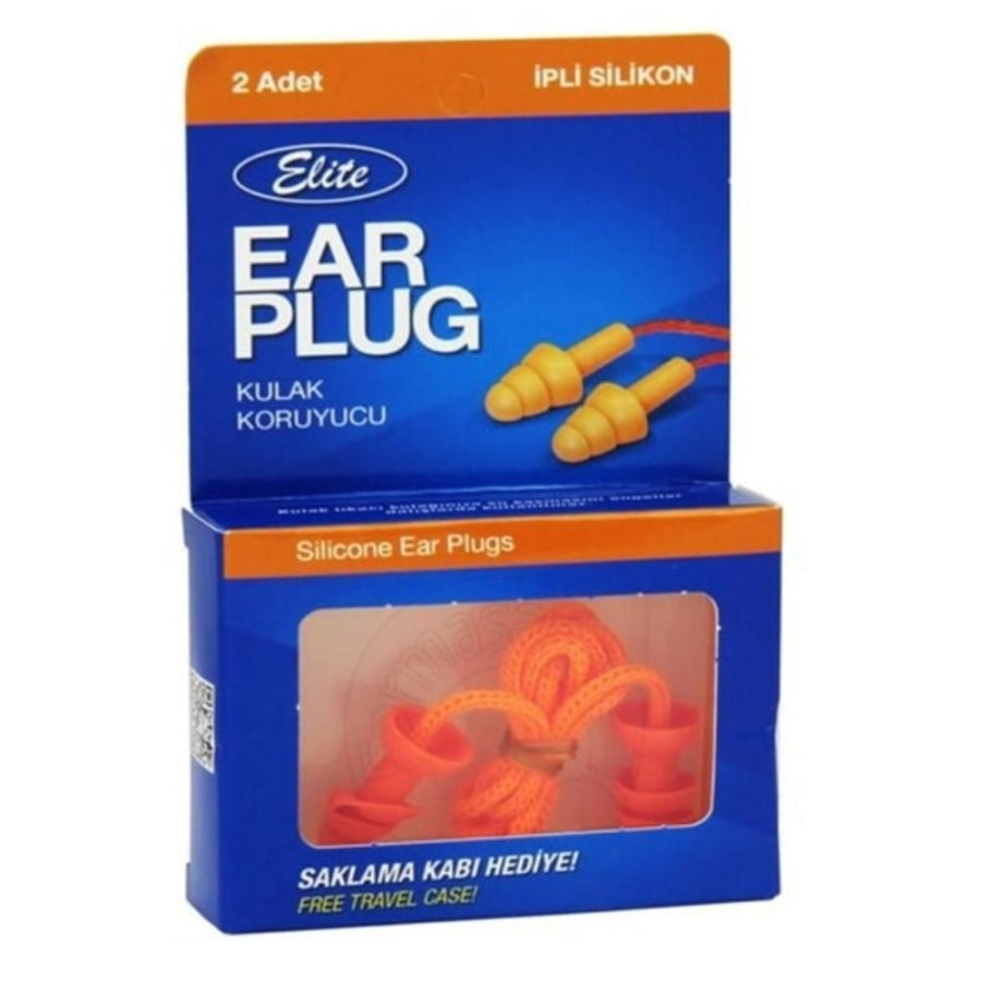 Bouchons d'oreilles en silicone avec cordon pour la réduction du bruit, 1 paire
