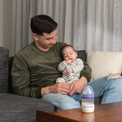 Tétine pour biberon Lansinoh NaturalWave – Anti-colique, sans BPA, facilite la transition de l'allaitement au biberon pour les nouveau-nés et les nourrissons