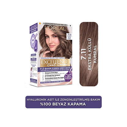 L'Oréal Paris Excellence Cool Crème Tinte para el cabello 7.11 - Rubio cenizo extra | 100% cobertura de canas
