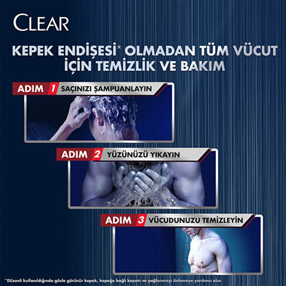 Champú anticaspa Clear Men - 13.5 Oz líquidas | Limpieza profunda