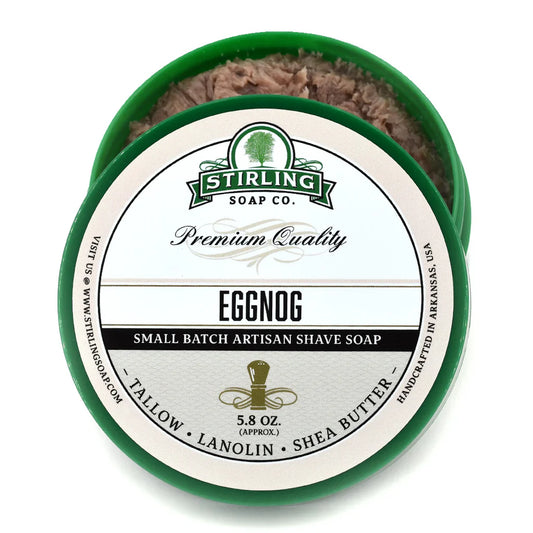 Stirling Soap Co. Eggnog Shaving Collection Shaving Kit Pasteur Pharmacy Shave Soap 5.8 Oz