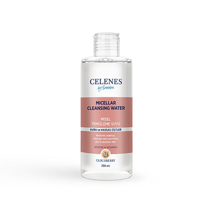 Agua micelar limpiadora Celenes para piel sensible - Desmaquillante y limpiador suave, 8.45 fl oz