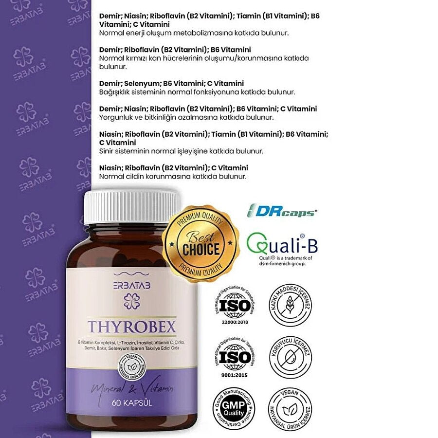 Erbatab Thyrobex Multivitamin & Mineral Support 60 Capsules