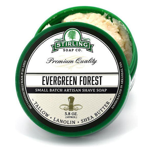 Stirling Soap Co. Evergreen Forest Shaving Collection Shaving Set Pasteur Pharmacy Shaving Soap 5.8oz
