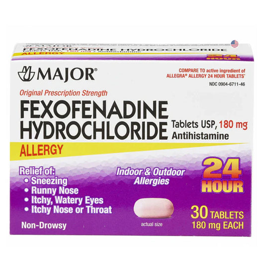 Fexofenadine HCl 180 mg Tablets (30 Count) Medicine & Drugs Pasteur Pharmacy