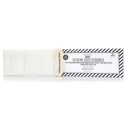 Esponja exfoliante para espalda con gel de baño intenso para hombre