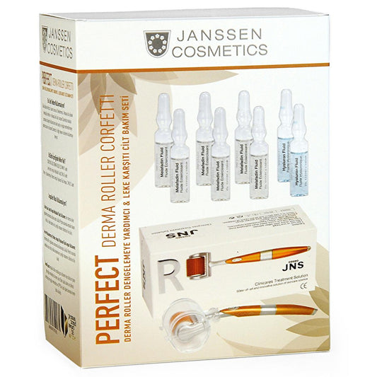 Janssen Cosmetics Derma Roller Skincare Set - Anti-Spot Treatment, Hyaluronic Acid, Improves Skin Firmness