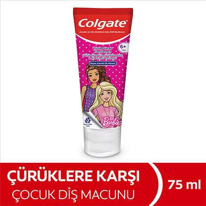 Dentifrice pour enfants Colgate Barbie Batman : protection amusante au fluor pour les enfants, anti-caries - 75 ml