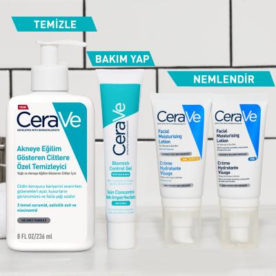 Limpiador facial CeraVe para el acné con ácido salicílico: limpiador suave, sin aceite, para pieles con tendencia acneica y sensibles - 236 ml