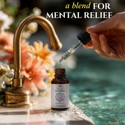 Anxiolytic Calming Essential Oil Blend for Relief & Relaxation 0.34oz Bergamot Orange Ylang Ylang Frankincense Lemongrass in Castor Oil Navel Patch & Skin Application Cold Pressed