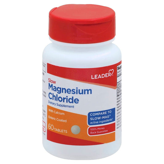 Leader Slow Magnesium Chloride with Calcium, 60 Coated Tablets Vitamins & Supplements Pasteur Pharmacy