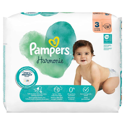 Pañales para bebé Prima Harmonie Talla 3, Protección Suave, 31 unidades