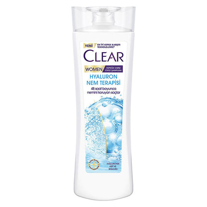 Champú anticaspa Clear Women Hyaluron Moisture Therapy - Hidratación 48H, tratamiento para cuero cabelludo seco, voluminizador