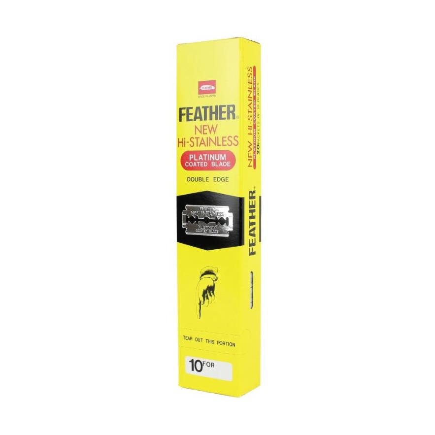 Feather New Hi-Stainless Platinum Coated Double Edge Blades - 20x10 Pack Shaving & Grooming Pasteur Pharmacy