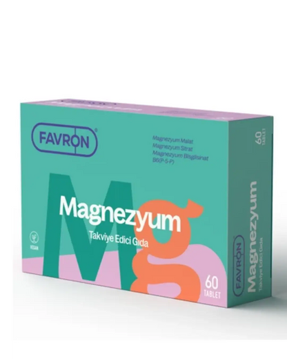Suplemento dietético de magnesio Favron para el bienestar diario, 60 tabletas