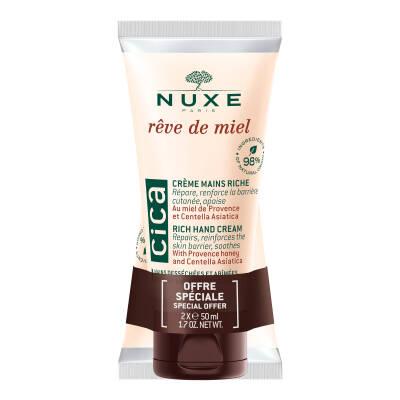 Nuxe Rêve de Miel : Coffret Crème Mains et Ongles Cica-Rich - Réparation intensive des mains sèches, soulagement des peaux gercées et hydratation profonde