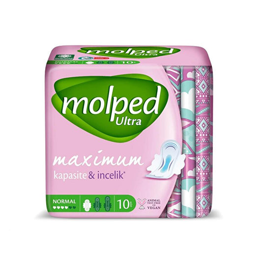 Serviettes hygiéniques Molped Moyen - Absorption régulière | 10 serviettes