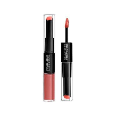 L'Oreal Paris Infallible: Labial Infallible 24H tono Russet - Color de labios de larga duración, hidratante, a prueba de roces y besos
