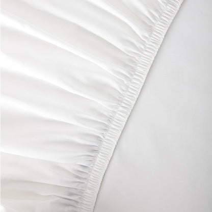 Parure de lit blanche en coton biologique (housse de couette et drap-housse)