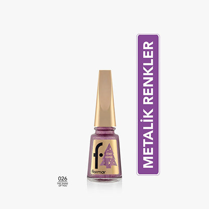 Flormar Star Shine : Vernis à ongles métallique intense - Formule longue tenue et résistante aux éclats - Couleur et brillance éclatantes