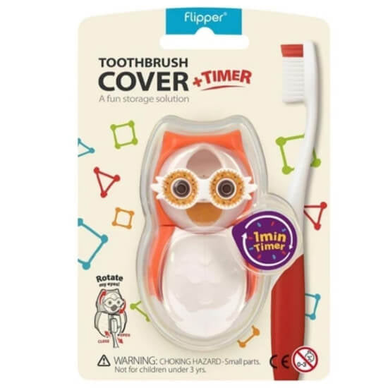 Flipper Animals Hygienic Storage Case Orange Owl 1 Count