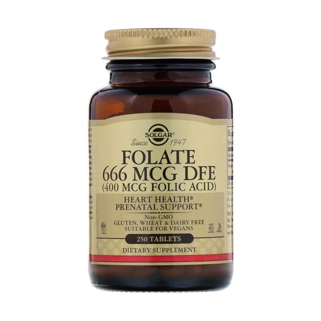 Solgar Folate Folic Acid 400 mcg 250 Tablets Vitamins & Supplements Pasteur Pharmacy