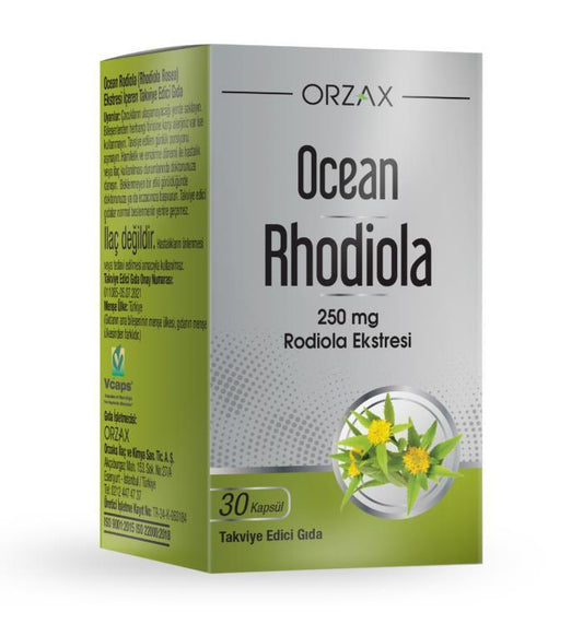 Ocean Rhodiola 250mg Supplement - Stress Relief & Mental Performance Support, 30 Capsules