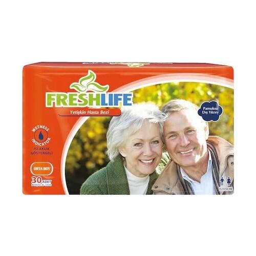 Pañales para adultos Freshlife talla mediana para mayor comodidad y protección, paquete de 30 unidades