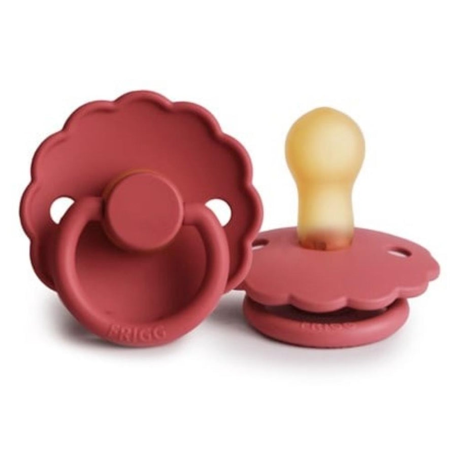 Frigg Daisy Rubber Pacifier Scarlet 0-6 Months