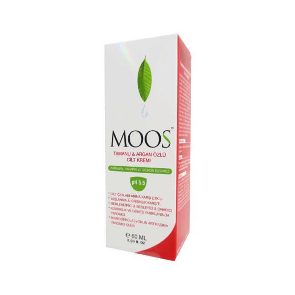 Crema facial de aceite de tamanu y argán Moos - Crema hidratante natural para piel seca, 60 ml