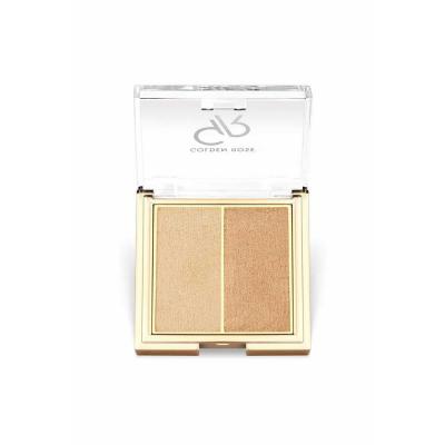 Golden Rose So Glow. Dúo de iluminadores: Ilumina tu rostro, paleta de maquillaje con brillo radiante - Realza la definición de los pómulos y el arco de las cejas