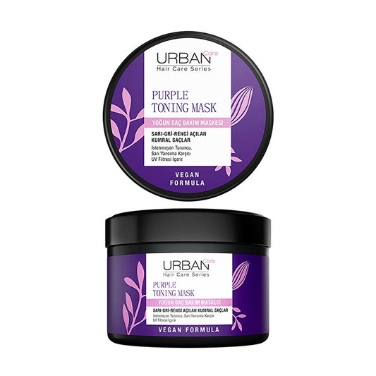 Masque de soin capillaire intense anti-reflets Urban Care - Masque capillaire violet déjaunissant pour cheveux blonds, vegan et sans parabène