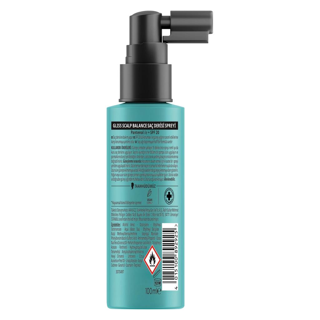 Spray apaisant sans rinçage pour le cuir chevelu Gliss Scalp Balance 100 ml