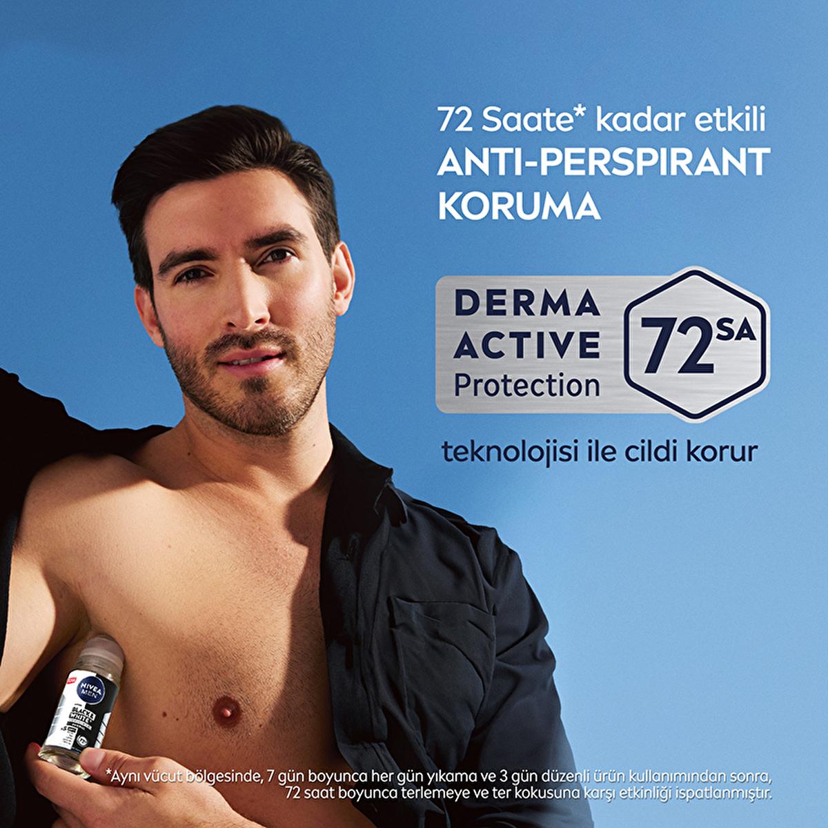Nivea Men Deodorant - Nivea Men Erkek Roll-on Deodorant Black & White Invisible Original 50 ml - Long Lasting Anti-Perspirant Protection