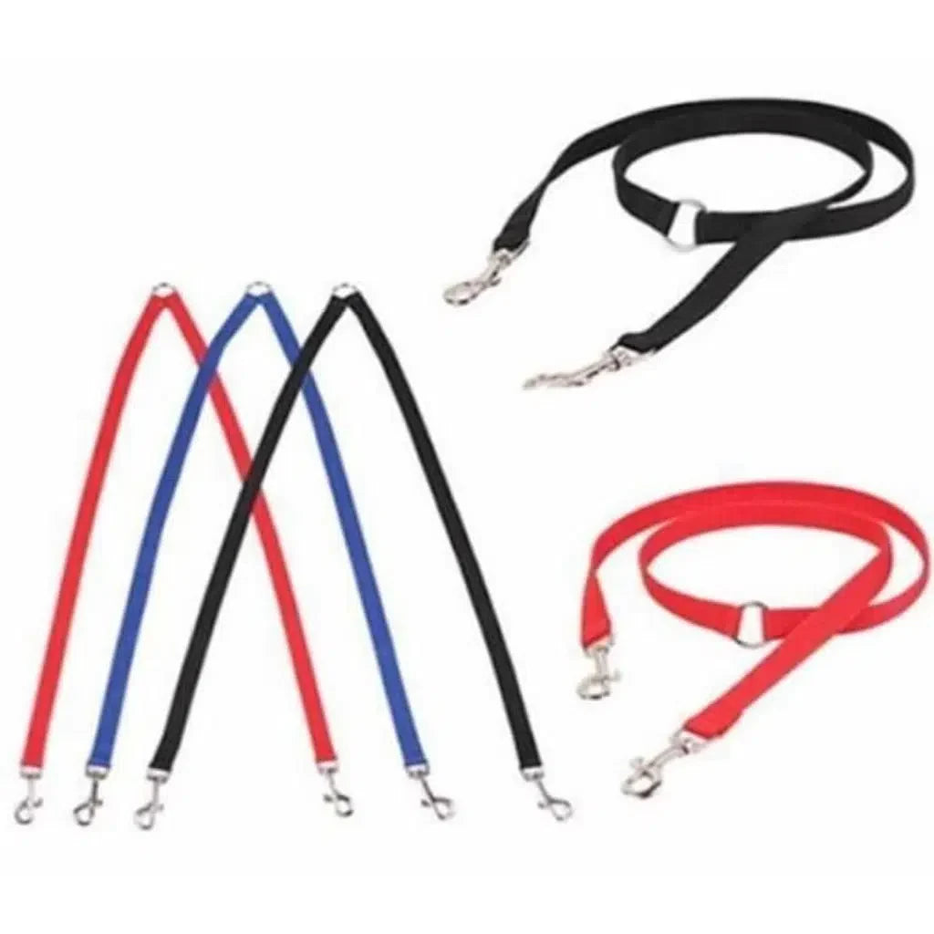 Doca Gees Double Dog Leash for Two Pets Blue