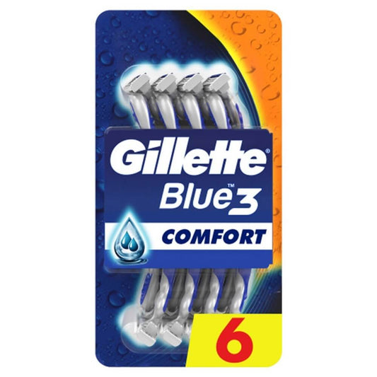 Rasoirs jetables Gillette Blue3 Comfort pour un rasage de près, lot de 6
