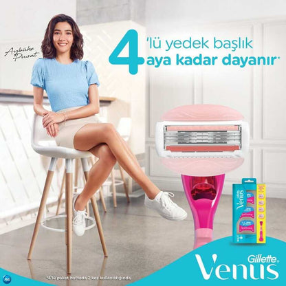 Máquina de afeitar Gillette Venus Comfortglide Spa Breeze y 4 repuestos