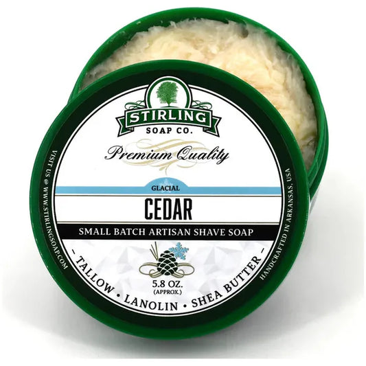 Stirling Soap Co. Cedar Glacial Shaving Collection Shaving Set Pasteur Pharmacy Shaving Soap 5.8oz