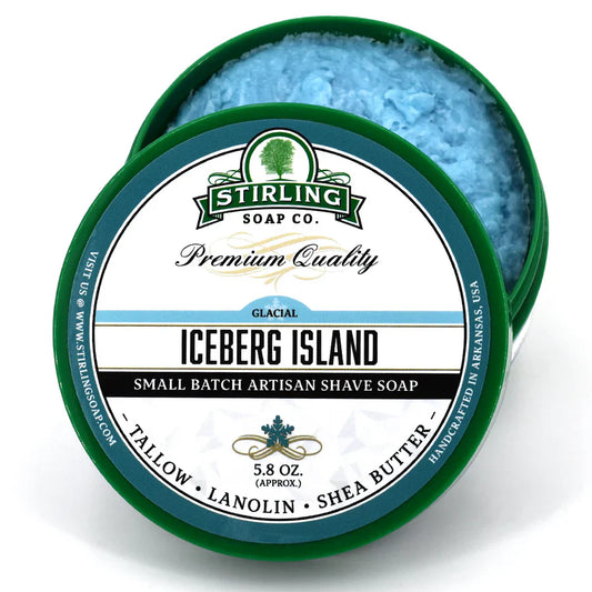 Stirling Soap Co. Iceberg Island Shave Soap Jar 5.8 Oz Shave Soap Pasteur Pharmacy
