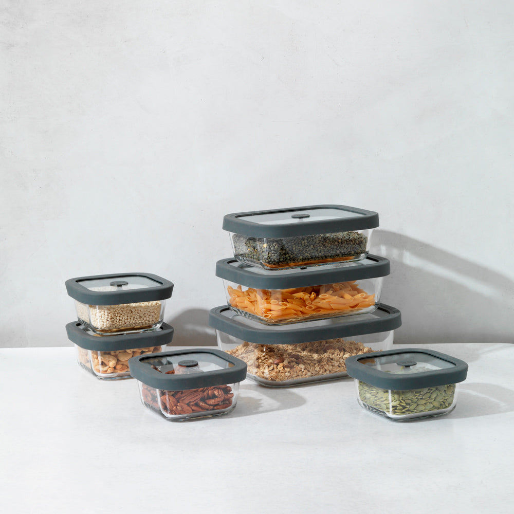 Square Glass Food Storage Containers (Set of 4) Household Public Goods