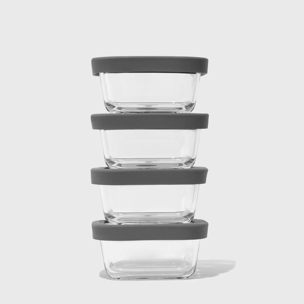 Square Glass Food Storage Containers (Set of 4) Household Public Goods