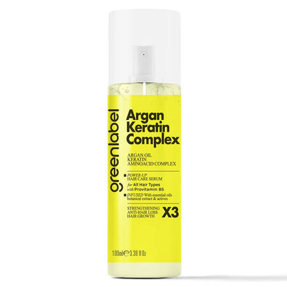 Complexe de soin capillaire fortifiant à l'argan et à la kératine Greenlabel 100 ml